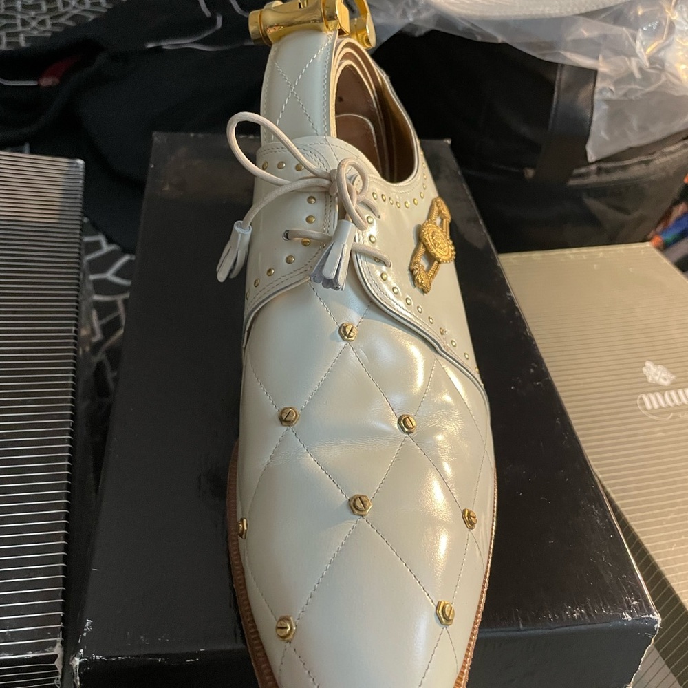 Elegant White Leather Men's Shoes